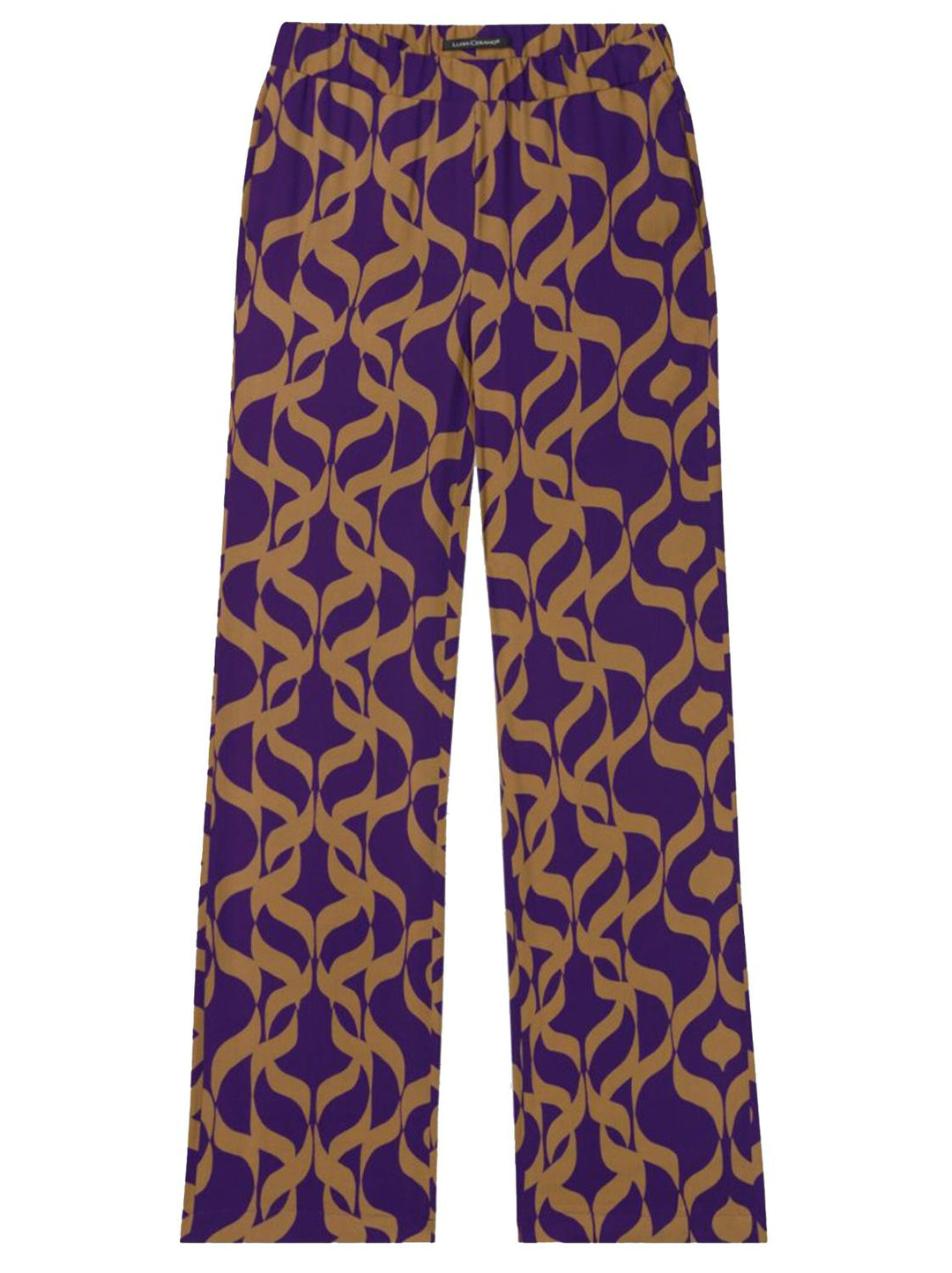 Luisa Cerano broek tapestry-100% viscose-DAMES BROEKEN-Paars