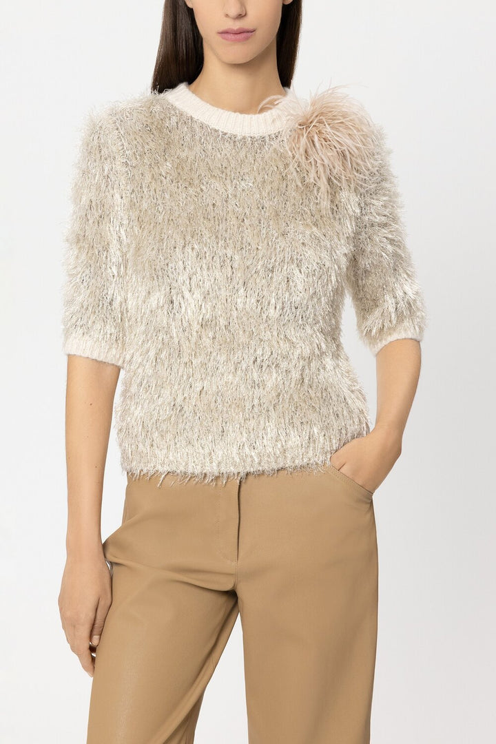 Luisa Cerano – Bruin Accessoire -100% struisvogelveer-DAMES ACCESSOIRES-Bruin