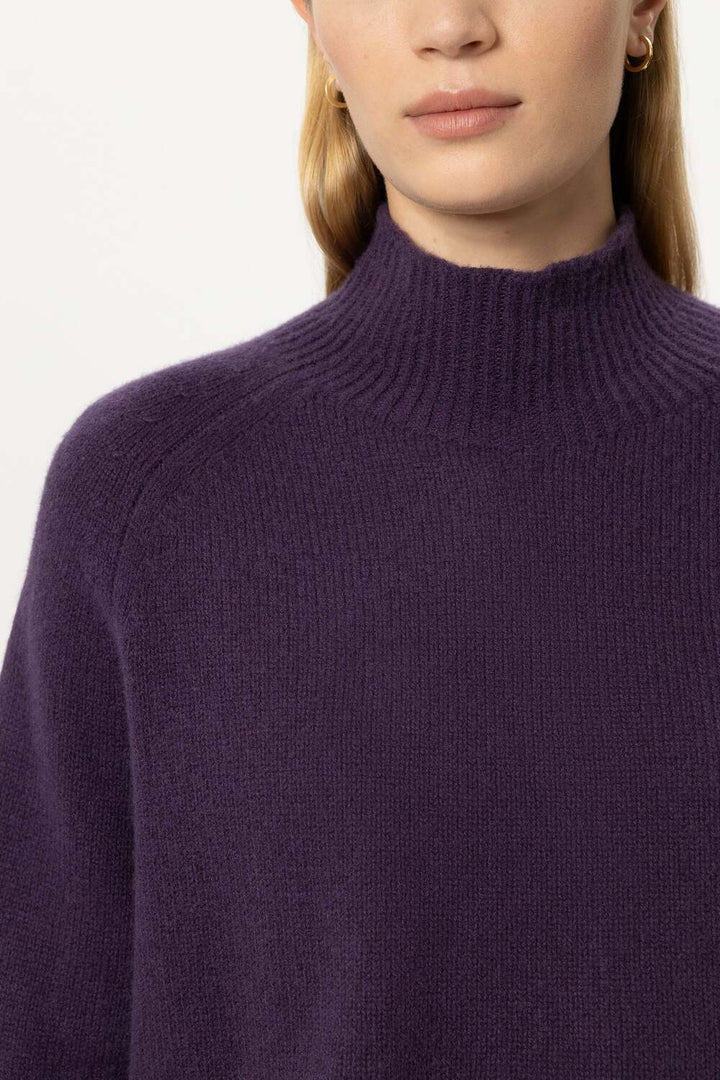 Luisa Cerano Cashmereblend Coltrui – Paars-80% wol, 20% kasjmier-DAMES TRUIEN & VESTEN-Paars