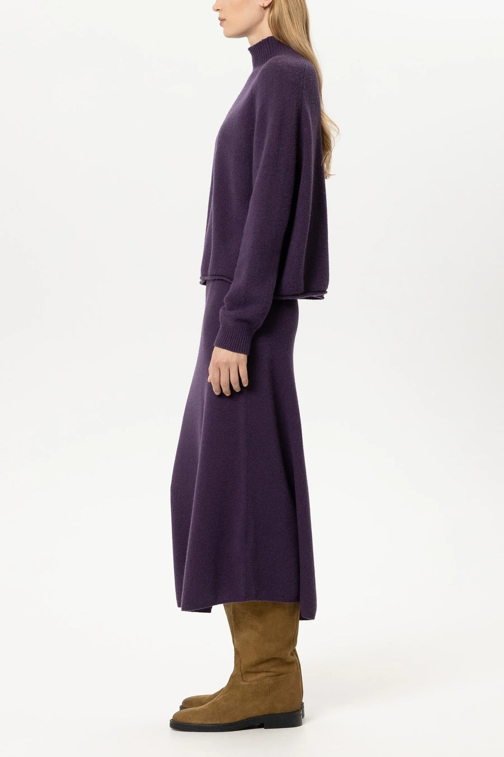 Luisa Cerano Cashmereblend Coltrui – Paars-80% wol, 20% kasjmier-DAMES TRUIEN & VESTEN-Paars