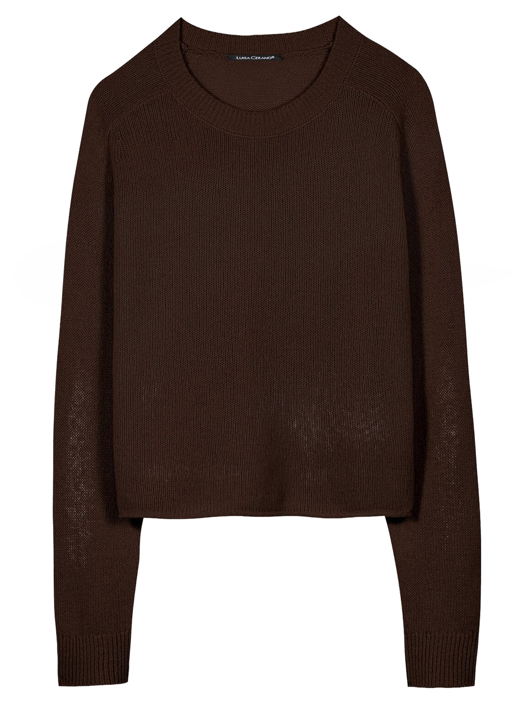 Luisa Cerano Cashmereblend Trui – Bruin-80% wol, 20% kasjmier-DAMES TRUIEN & VESTEN-Bruin