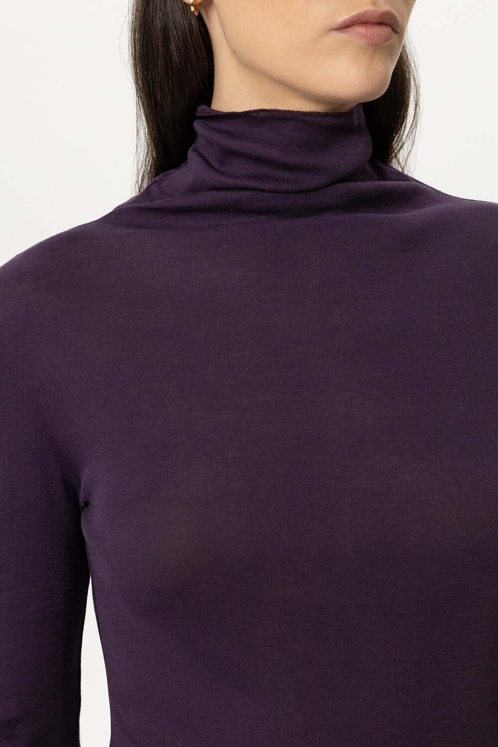 Luisa Cerano Colshirt – Paars-100% katoen-DAMES TOPS & BLOUSES-Paars