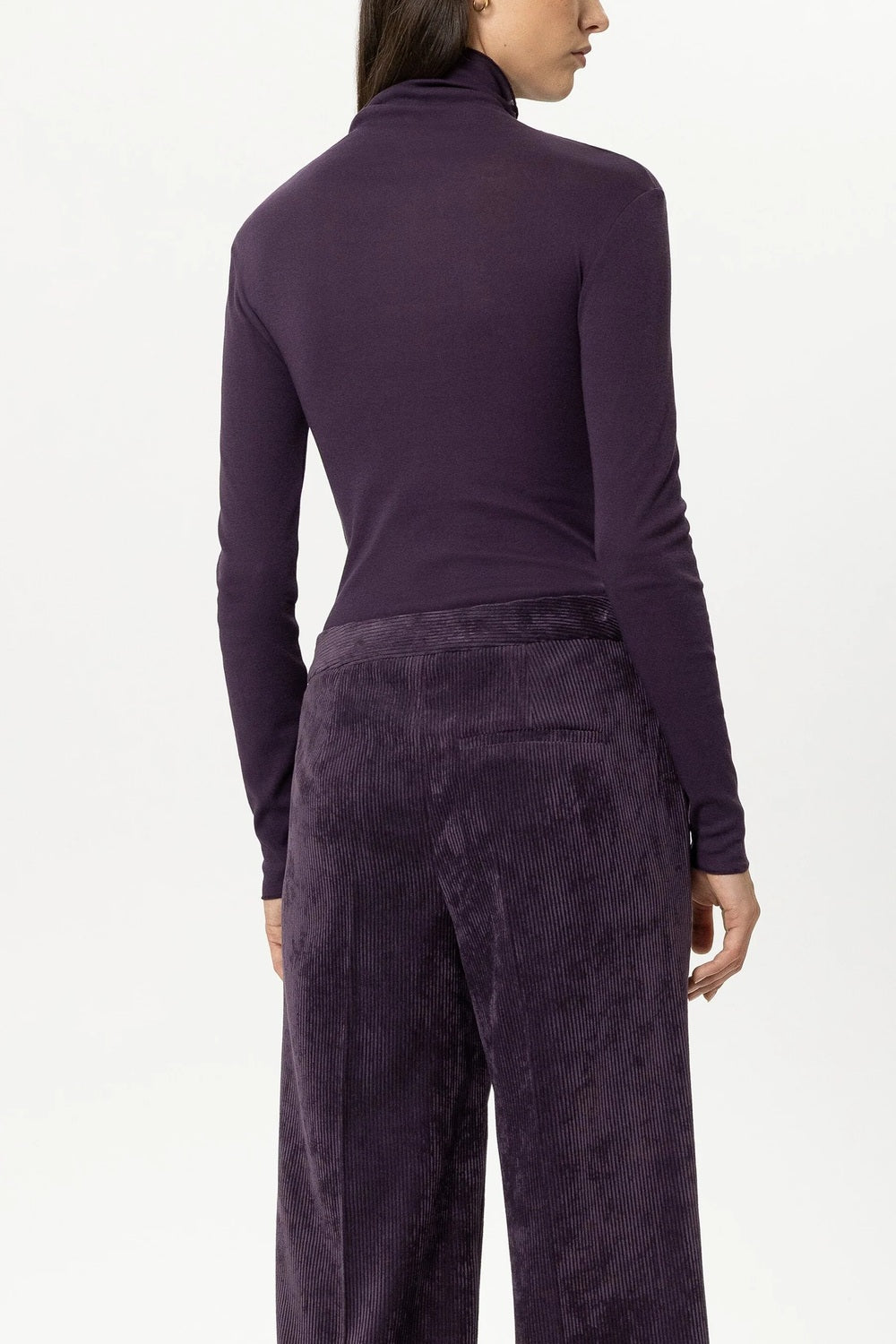 Luisa Cerano Colshirt – Paars-100% katoen-DAMES TOPS & BLOUSES-Paars
