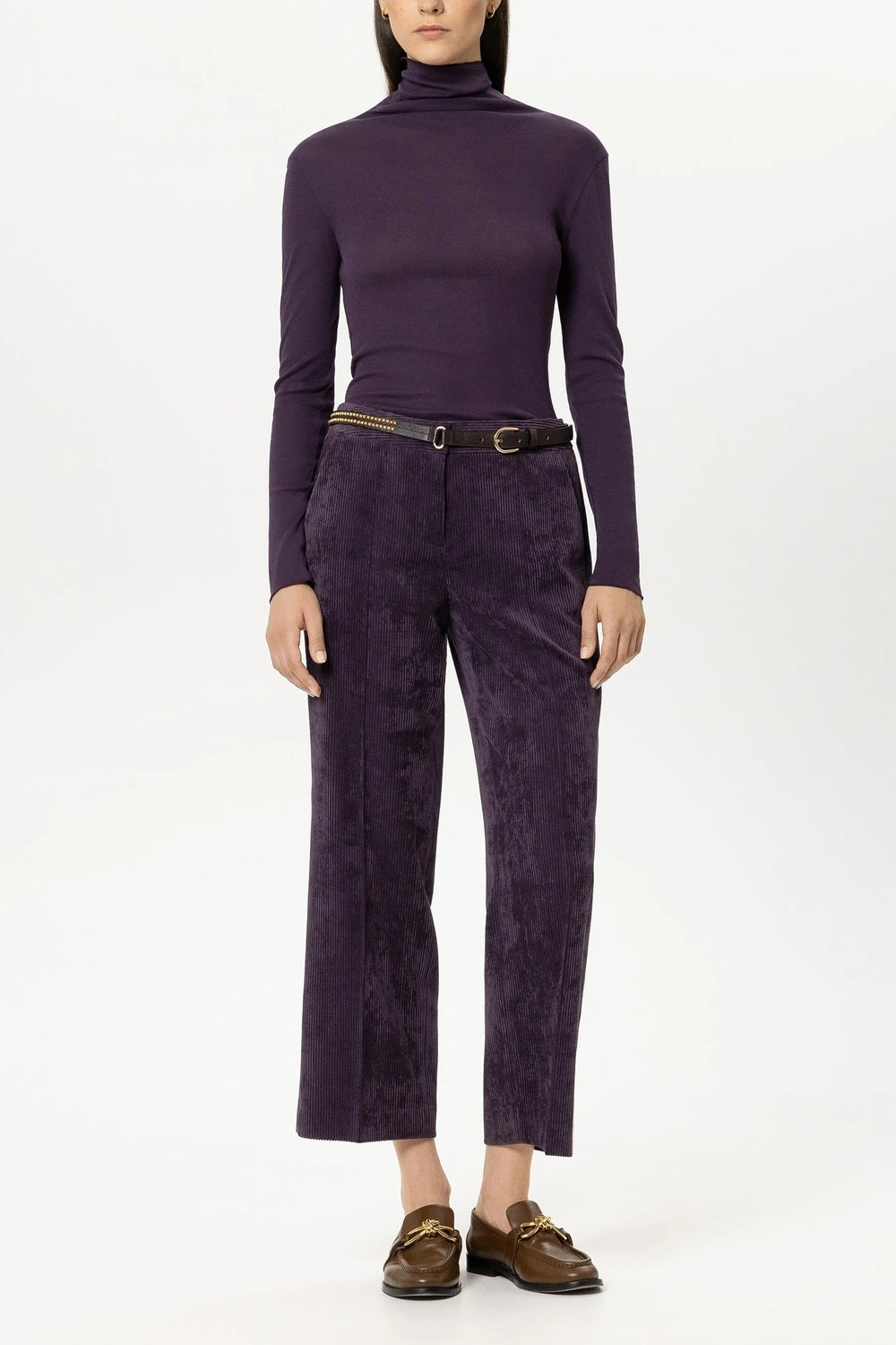 Luisa Cerano Colshirt – Paars-100% katoen-DAMES TOPS & BLOUSES-Paars
