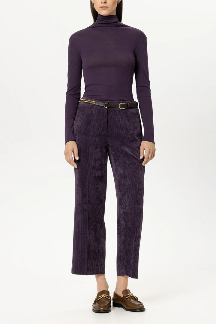 Luisa Cerano Colshirt – Paars-100% katoen-DAMES TOPS & BLOUSES-Paars