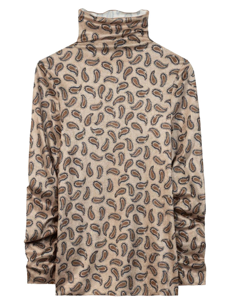 Luisa Cerano Coltop met Print – Bruin-95% polyester, 5% elastaan-DAMES TOPS & BLOUSES-Bruin