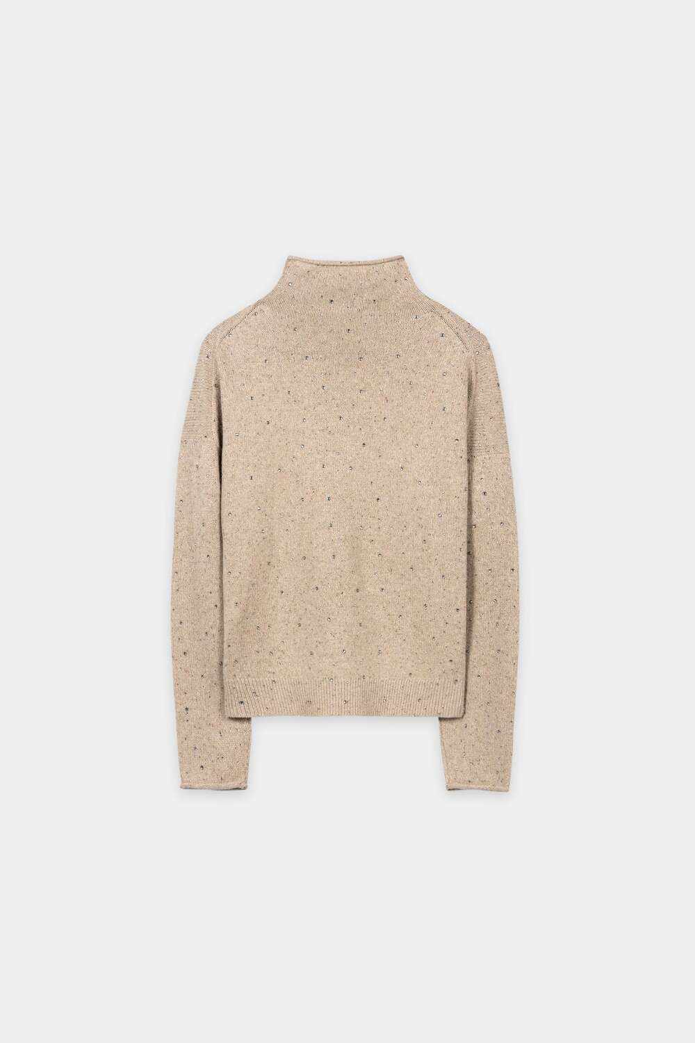 Luisa Cerano Coltrui met Sierstenen – Bruin-55% wol, 22% polyamide, 15% viscose, 8% elastaan-DAMES TRUIEN & VESTEN-Bruin