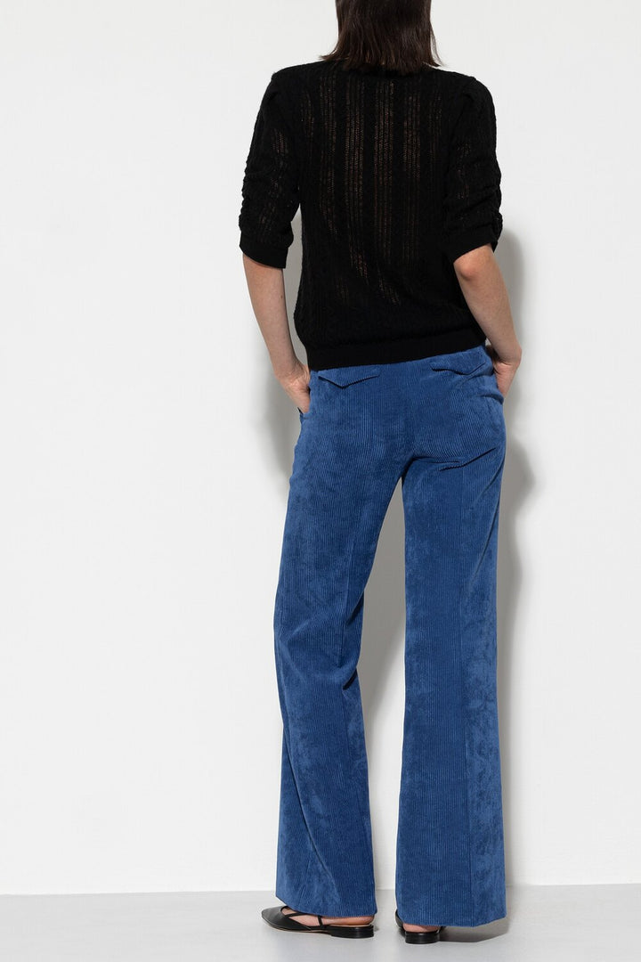 Luisa Cerano corduroy bootcut broek-Buitenstof: 90% polyester, 8% polyamide, 2% elastaan<br /><br />Sluiting: haak-, knoo