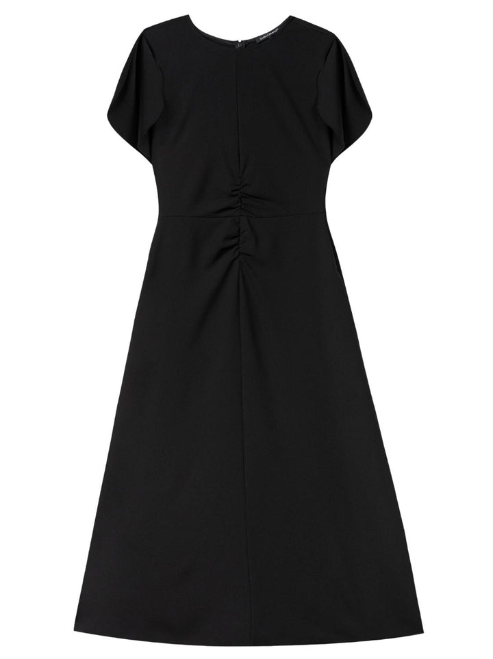 Luisa Cerano crepe jurk zwart-94% polyester, 6% elastaan-DAMES JURKEN-Zwart