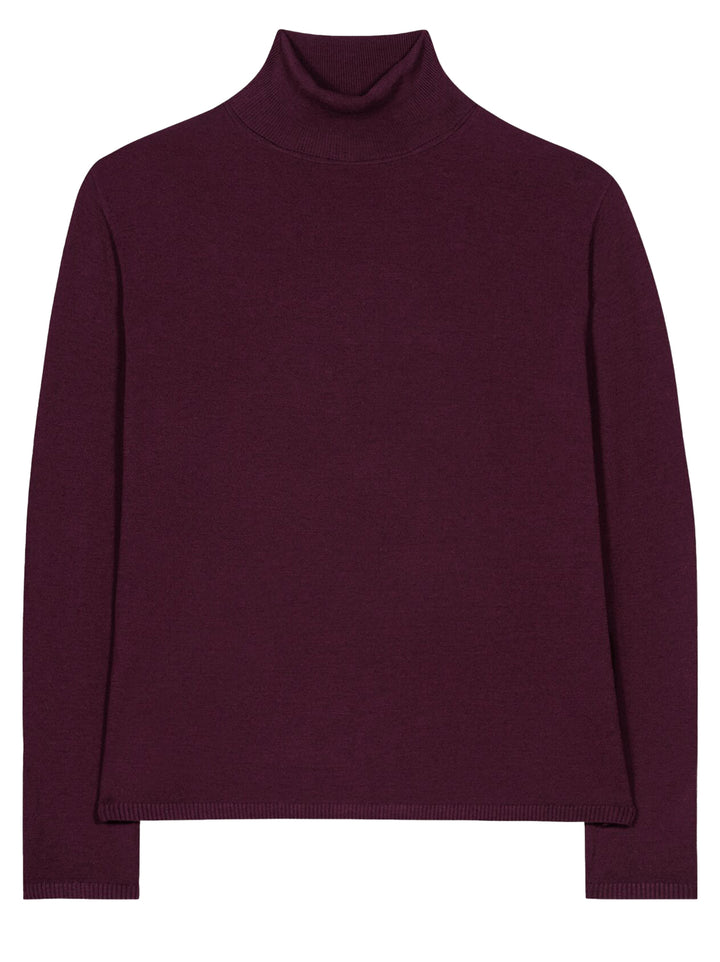 Luisa Cerano Fijne Coltrui – Aubergine-43% viscose, 42% polyamide, 15% wol-DAMES TRUIEN & VESTEN-Rood