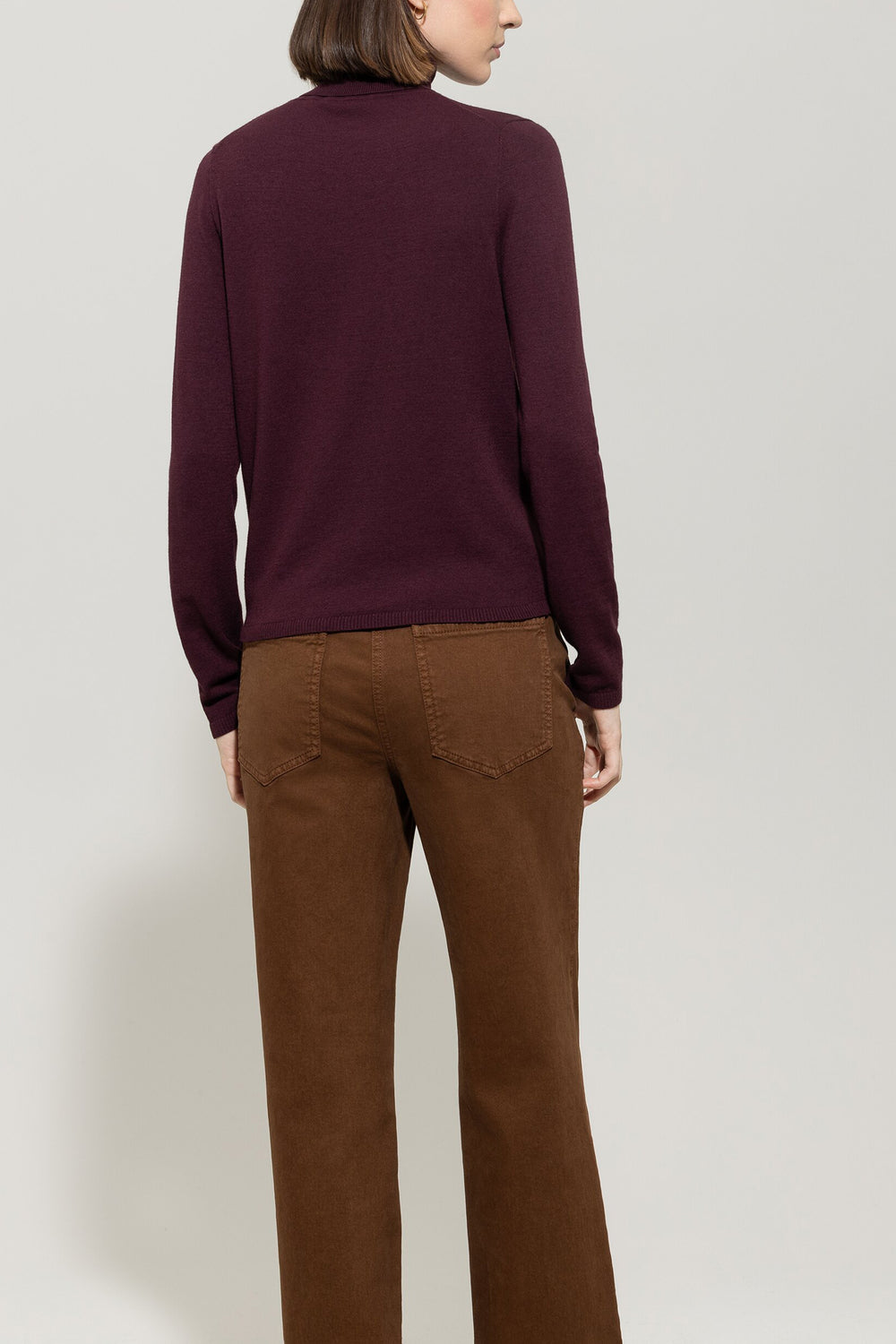 Luisa Cerano Fijne Coltrui – Aubergine-43% viscose, 42% polyamide, 15% wol-DAMES TRUIEN & VESTEN-Rood