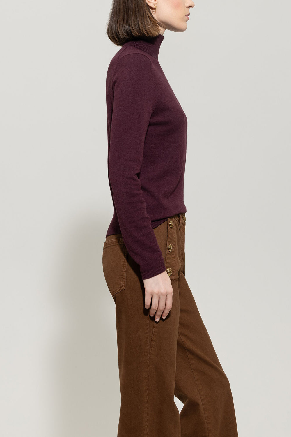 Luisa Cerano Fijne Coltrui – Aubergine-43% viscose, 42% polyamide, 15% wol-DAMES TRUIEN & VESTEN-Rood