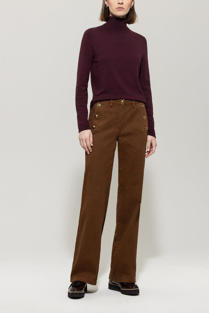 Luisa Cerano Fijne Coltrui – Aubergine-43% viscose, 42% polyamide, 15% wol-DAMES TRUIEN & VESTEN-Rood