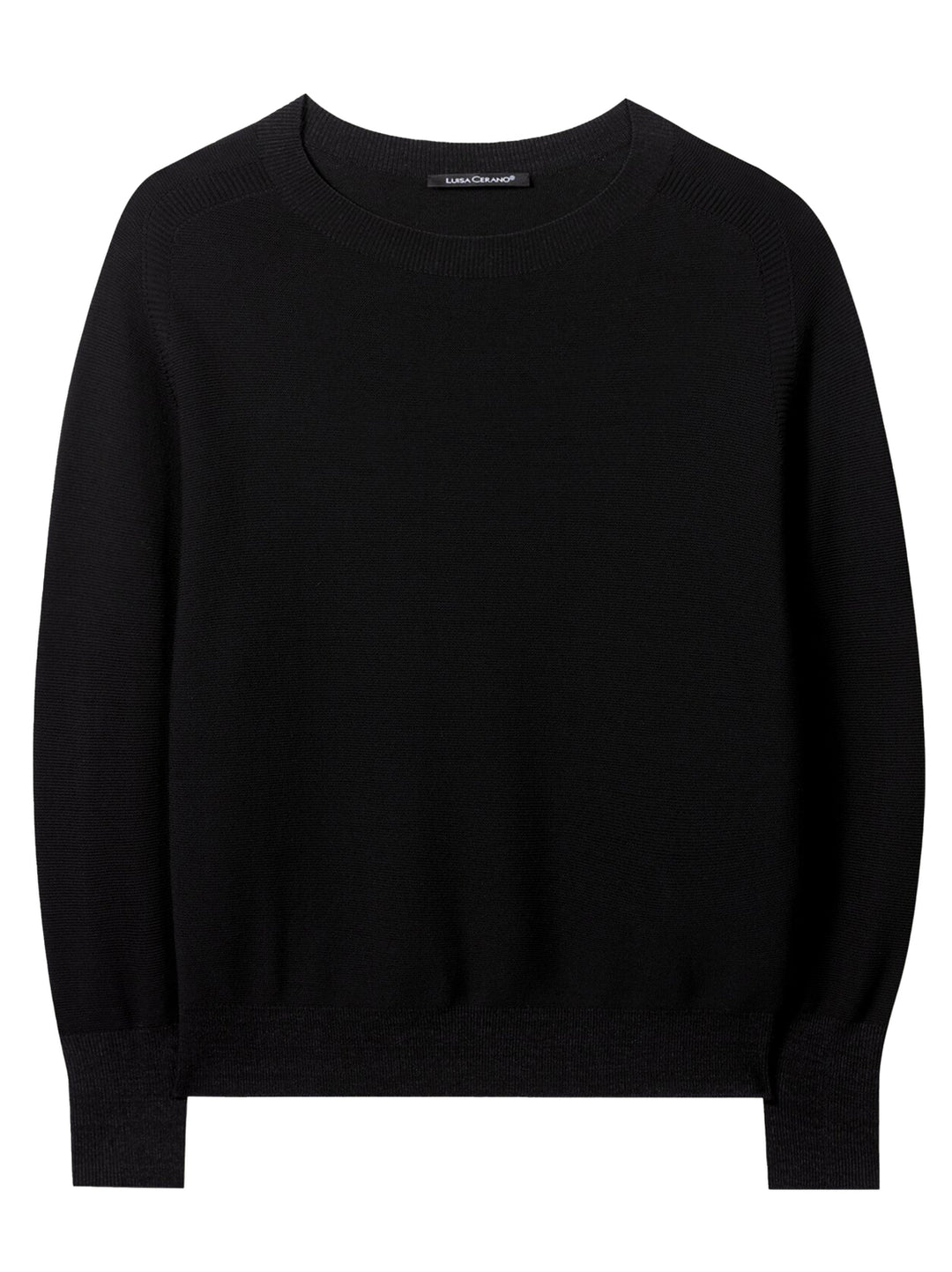 Luisa Cerano Fijngebreide Trui – Zwart-65% katoen, 35% polyamide-DAMES TRUIEN & VESTEN-Zwart