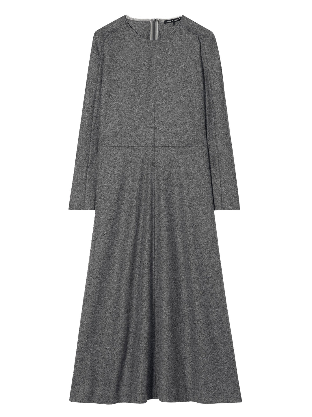 Luisa Cerano flanellen jurk grijs-58% Wol<br />39% Polyamide<br />3% Elastaan-DAMES JURKEN-Grijs