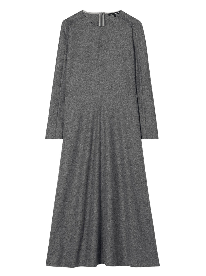 Luisa Cerano flanellen jurk grijs-58% Wol<br />39% Polyamide<br />3% Elastaan-DAMES JURKEN-Grijs