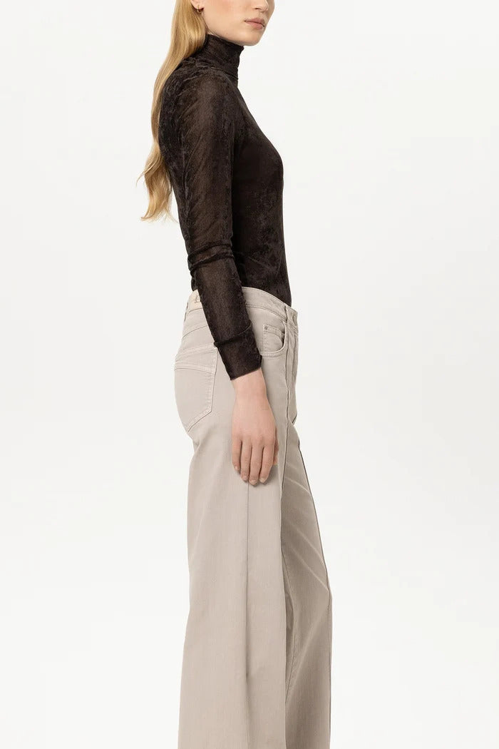 Luisa Cerano Fluwelen Coltrui – Bruin-95% Polyester, 5% Elasthan-DAMES TRUIEN & VESTEN-Bruin