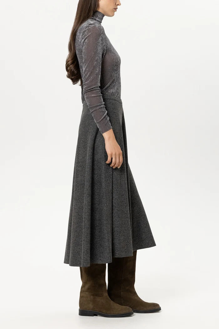 Luisa Cerano Fluwelen Coltrui – Grijs-95% Polyester, 5% Elasthan-DAMES TRUIEN & VESTEN-Grijs
