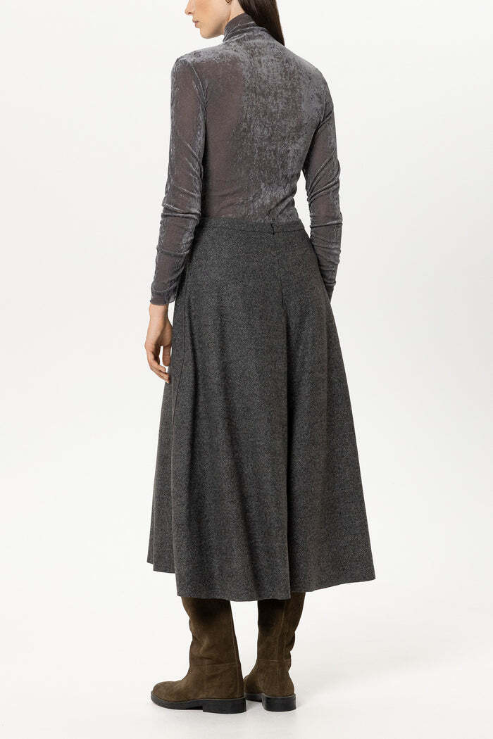Luisa Cerano Fluwelen Coltrui – Grijs-95% Polyester, 5% Elasthan-DAMES TRUIEN & VESTEN-Grijs