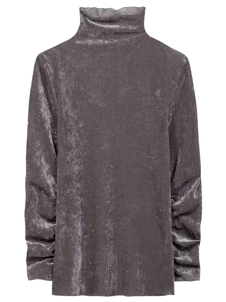 Luisa Cerano Fluwelen Coltrui – Grijs-95% Polyester, 5% Elasthan-DAMES TRUIEN & VESTEN-Grijs
