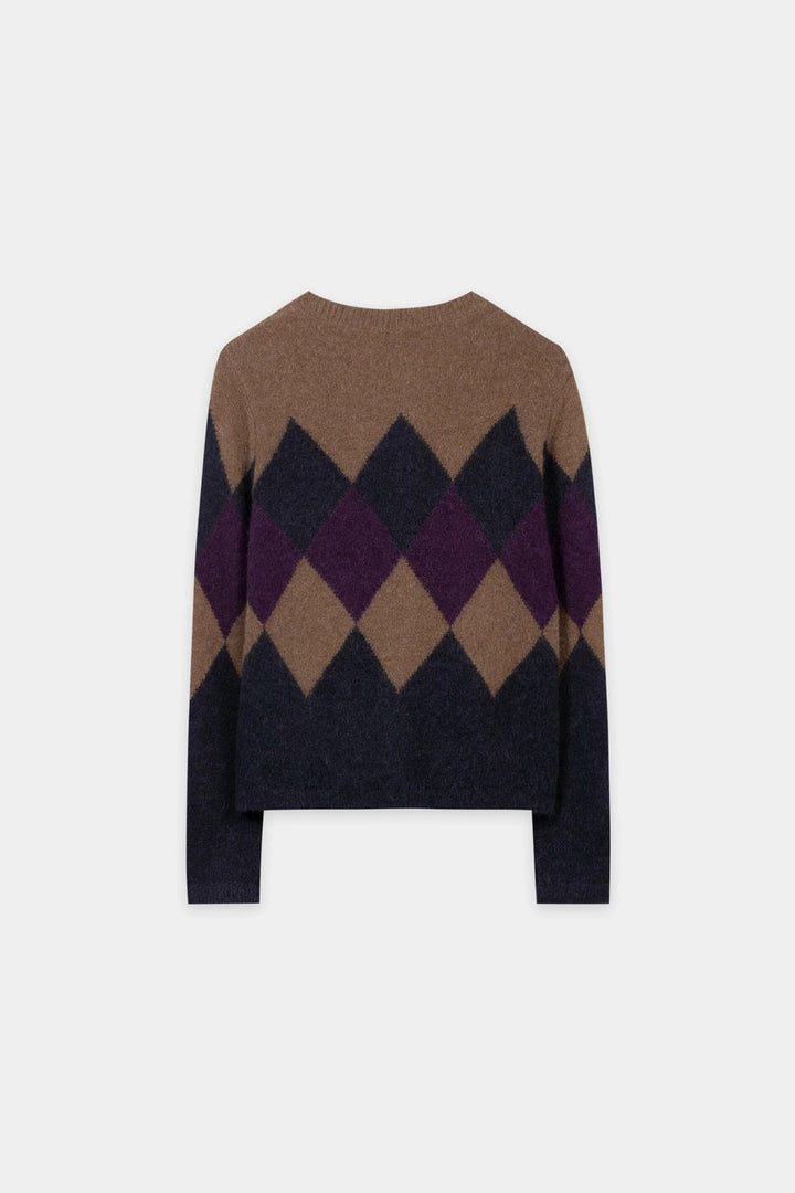 Luisa Cerano Geruit Alpaca Vest – Multicolor-71% alpaca, 22% polyamide, 4% wol, 3% elastaan-DAMES TRUIEN & VESTEN-Divers