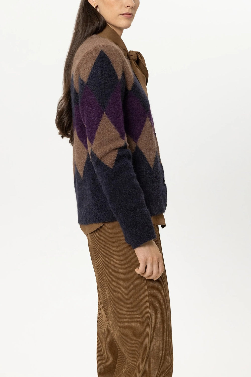 Luisa Cerano Geruit Alpaca Vest – Multicolor-71% alpaca, 22% polyamide, 4% wol, 3% elastaan-DAMES TRUIEN & VESTEN-Divers
