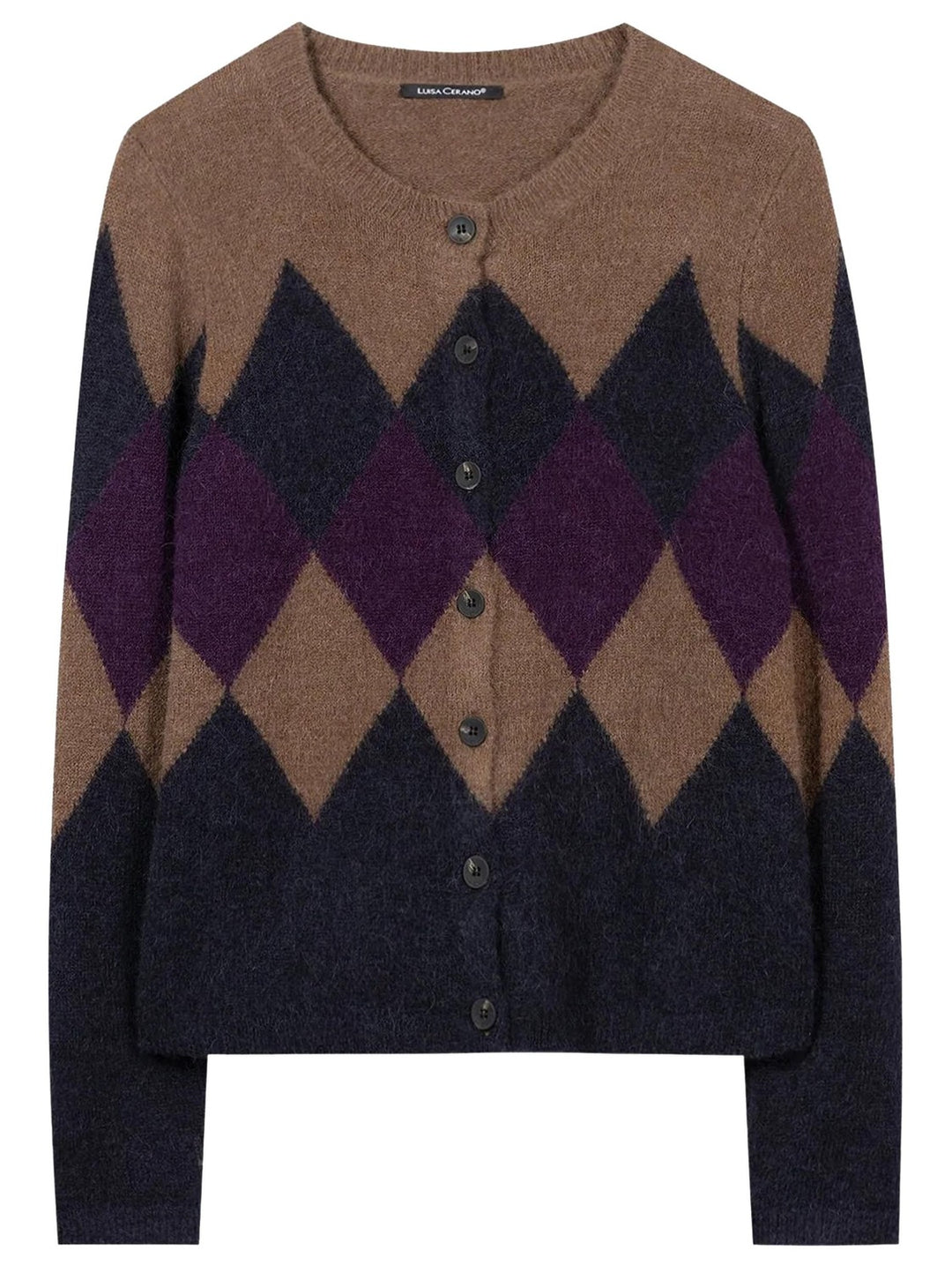 Luisa Cerano Geruit Alpaca Vest – Multicolor-71% alpaca, 22% polyamide, 4% wol, 3% elastaan-DAMES TRUIEN & VESTEN-Divers