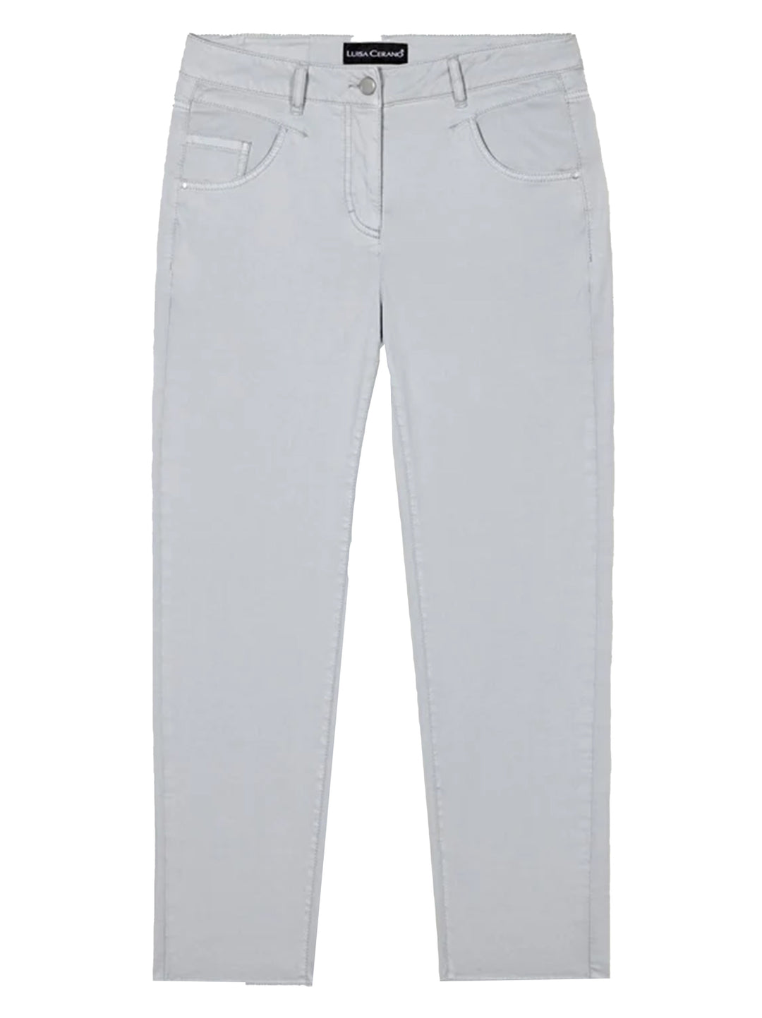 Luisa Cerano High-Stretch Tapered Denim-96% katoen, 4% elasthaan-DAMES BROEKEN-Grijs