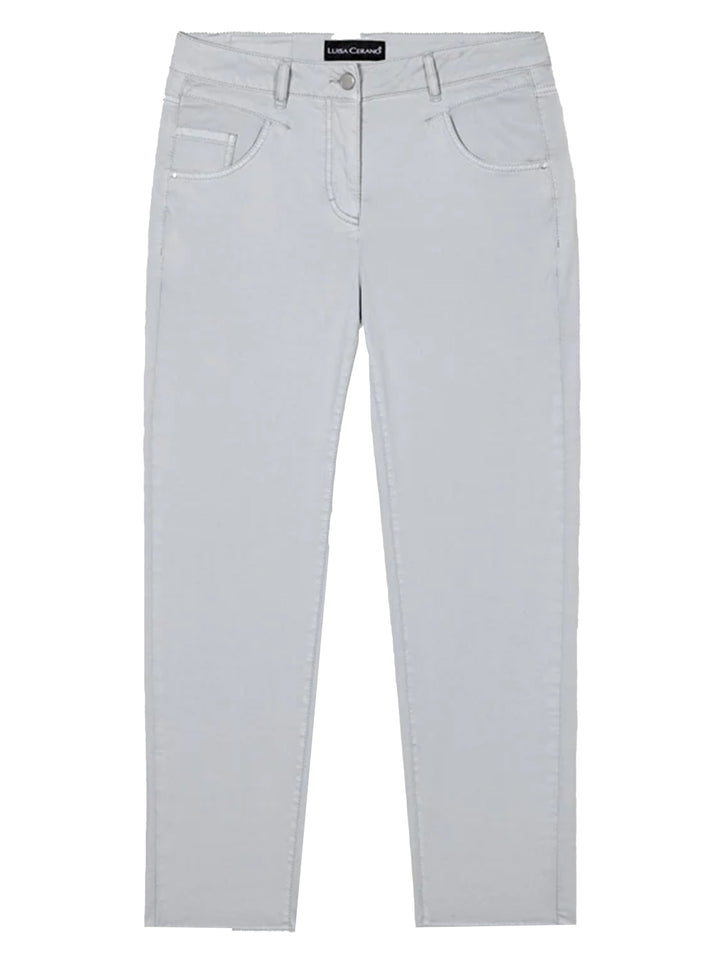 Luisa Cerano High-Stretch Tapered Denim-96% katoen, 4% elasthaan-DAMES BROEKEN-Grijs