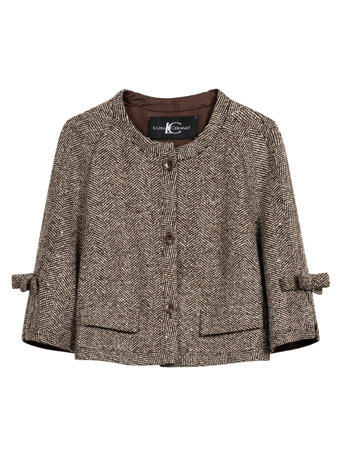Luisa Cerano Jasje – Bruin-43% wol, 30% polyester, 9% polyamide, 9% viscose, 7% polyacryl-DAMES BLAZERS & JASJES-Bruin