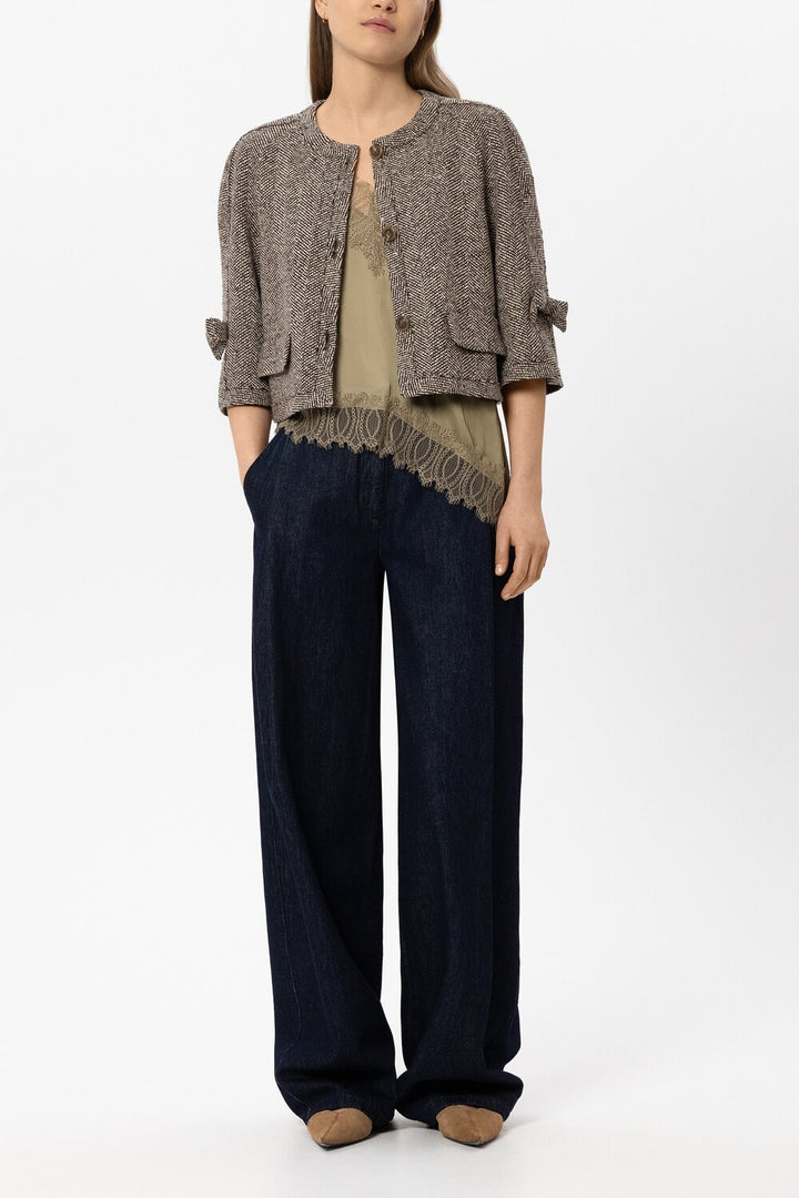 Luisa Cerano Jasje – Bruin-43% wol, 30% polyester, 9% polyamide, 9% viscose, 7% polyacryl-DAMES BLAZERS & JASJES-Bruin
