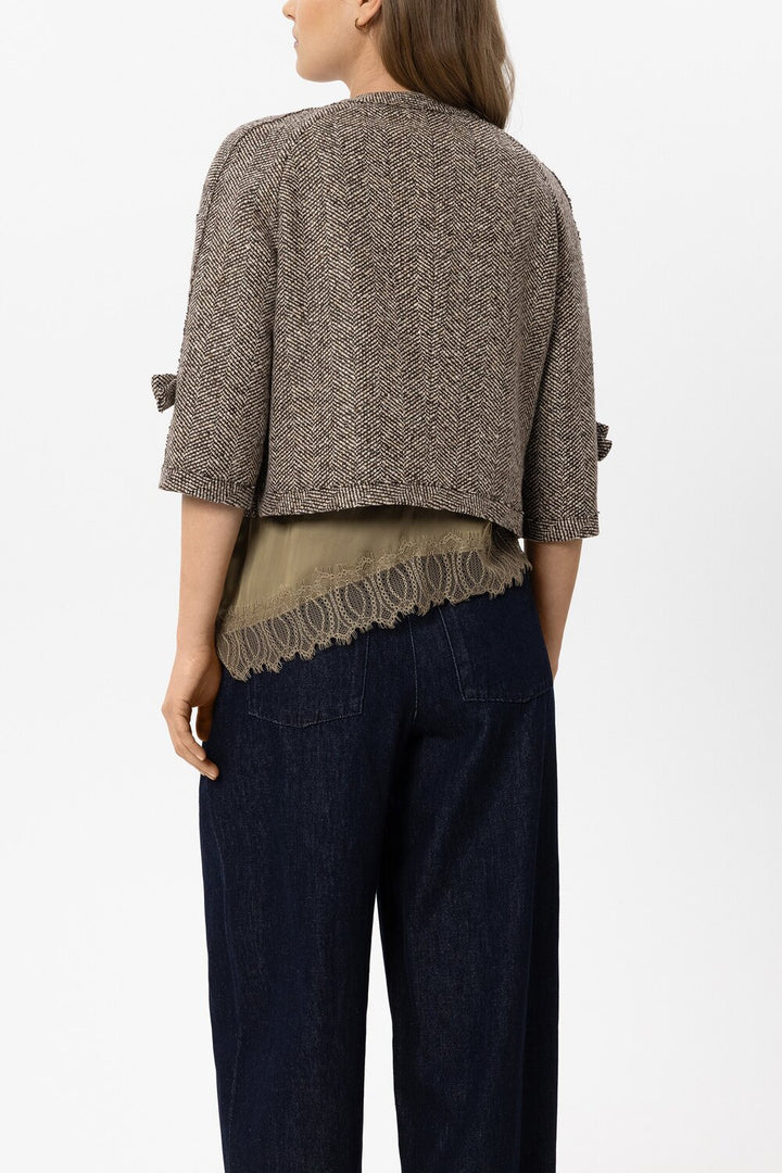 Luisa Cerano Jasje – Bruin-43% wol, 30% polyester, 9% polyamide, 9% viscose, 7% polyacryl-DAMES BLAZERS & JASJES-Bruin