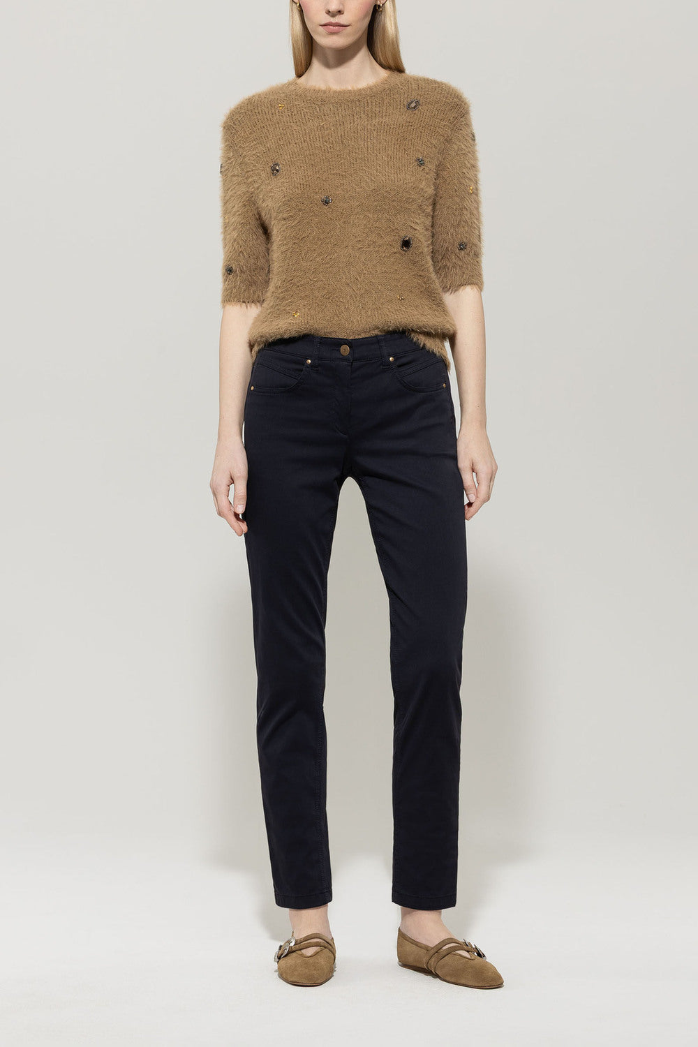 Luisa Cerano Jeans – Blauw-96% katoen, 4% elasthaan-DAMES BROEKEN-Blauw