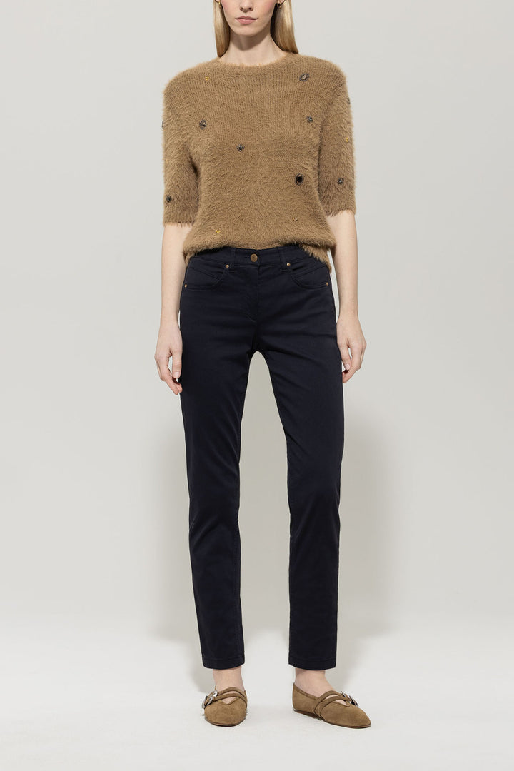 Luisa Cerano Jeans – Blauw-96% katoen, 4% elasthaan-DAMES BROEKEN-Blauw