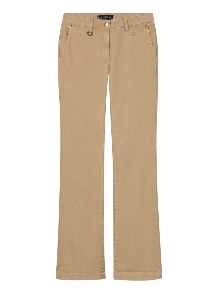 Luisa Cerano – Jeans Bruin-97% katoen, 3% elastaam-DAMES BROEKEN-Bruin