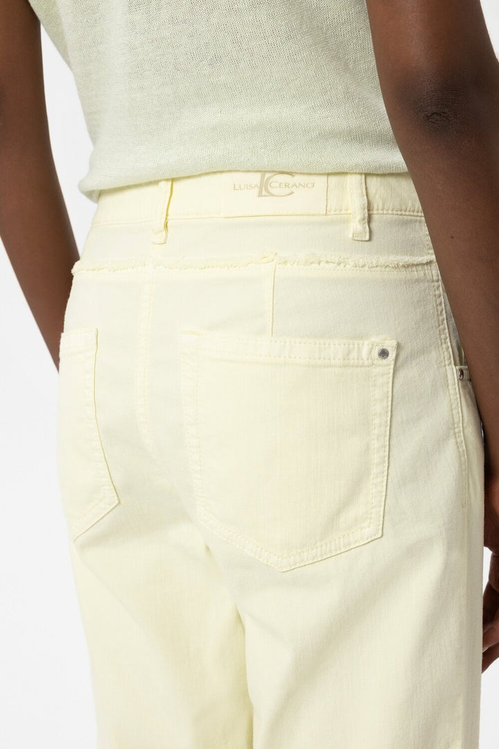 Luisa Cerano Jeans – Geel-65% katoen, 29% tencel, 4% elastisch polyamide, 2% elastaan-DAMES BROEKEN-Geel