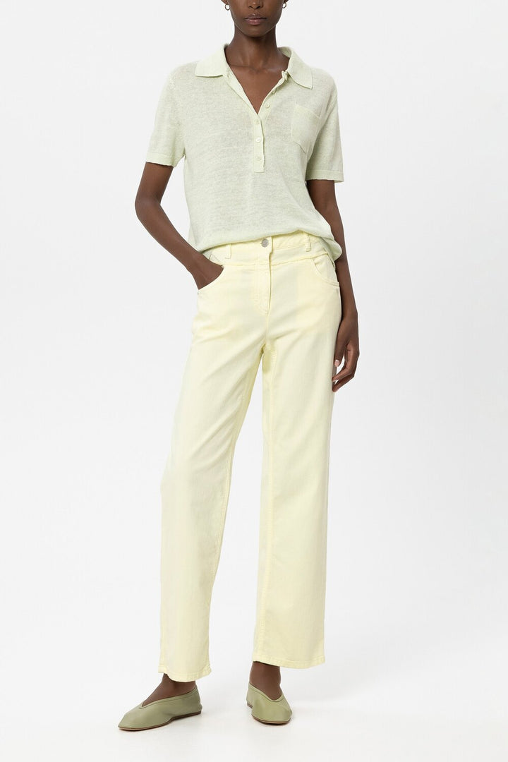 Luisa Cerano Jeans – Geel-65% katoen, 29% tencel, 4% elastisch polyamide, 2% elastaan-DAMES BROEKEN-Geel