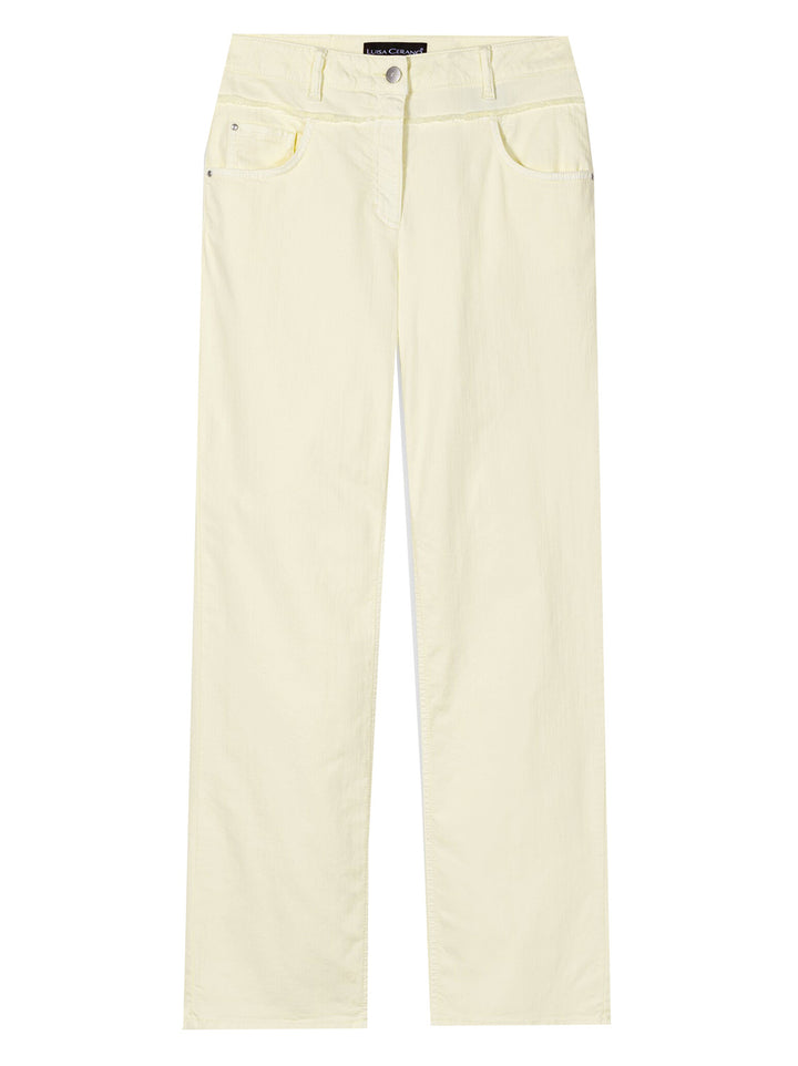 Luisa Cerano Jeans – Geel-65% katoen, 29% tencel, 4% elastisch polyamide, 2% elastaan-DAMES BROEKEN-Geel