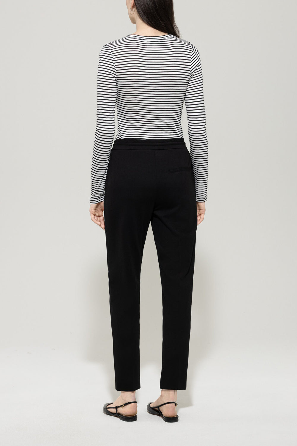 Luisa Cerano Jogger Punto Milano – Zwart-53% viscose, 41% polyamide, 6% elasthaan -DAMES BROEKEN-Zwart