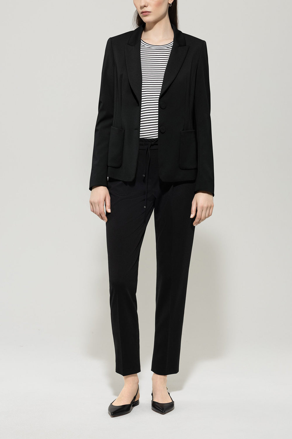 Luisa Cerano Jogger Punto Milano – Zwart-53% viscose, 41% polyamide, 6% elasthaan -DAMES BROEKEN-Zwart