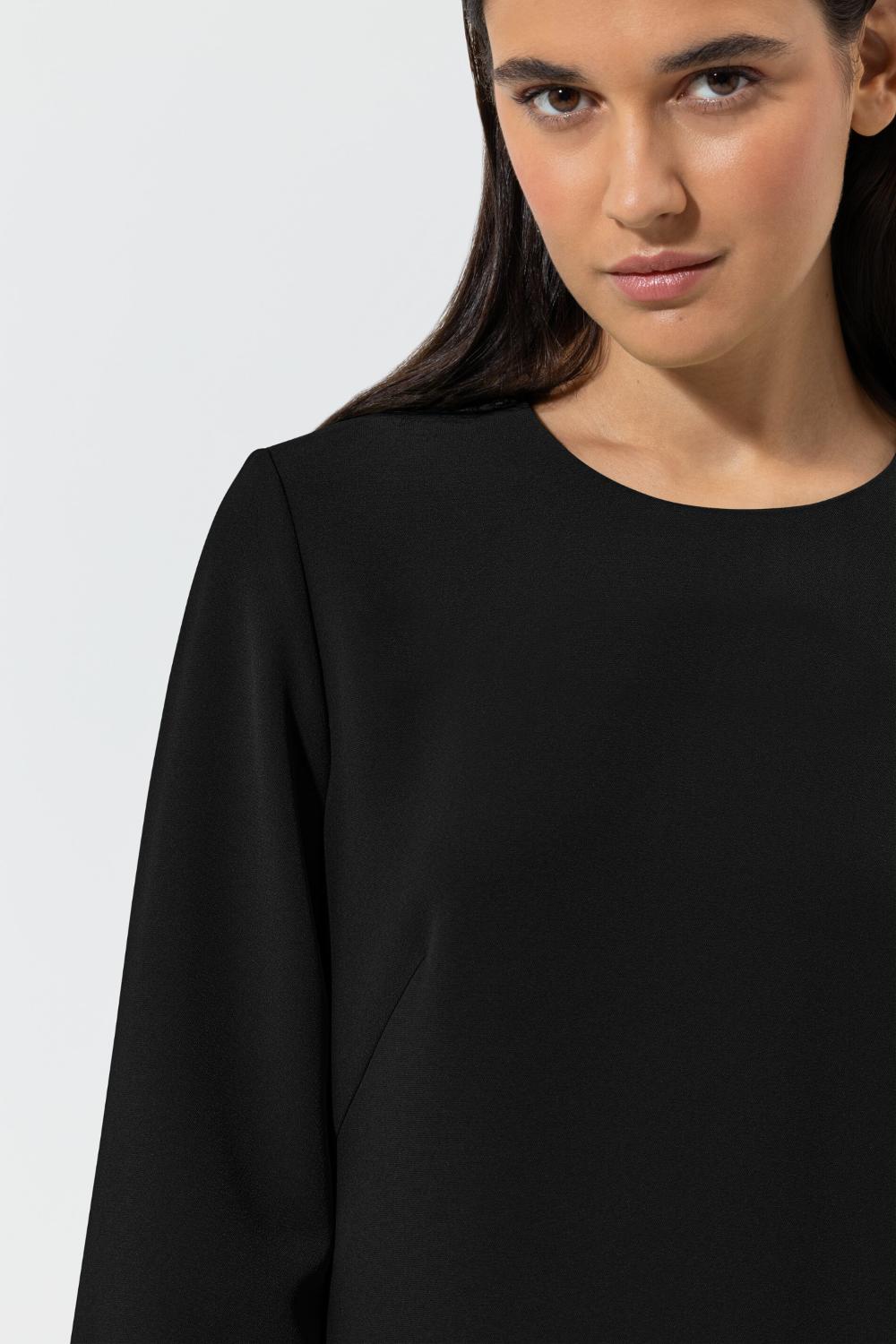 Luisa Cerano jurk zwart-94% polyester, 6% elasthaan-DAMES JURKEN-Zwart