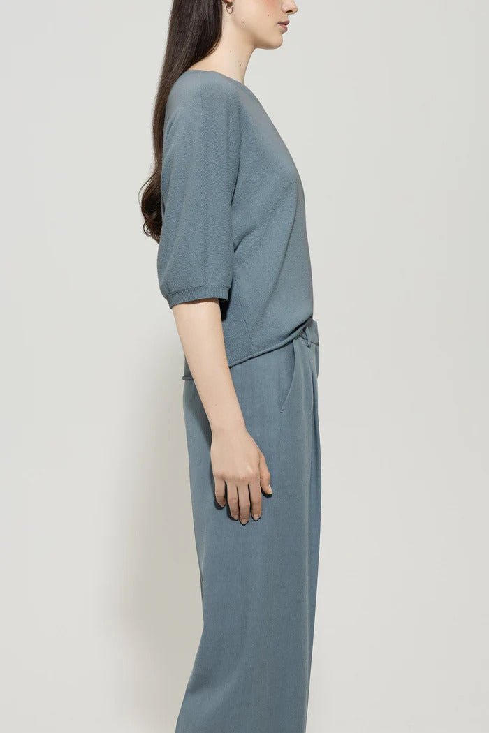 Luisa Cerano Kasjmiermix Trui – Blauw-100% wol-DAMES TRUIEN & VESTEN-Blauw