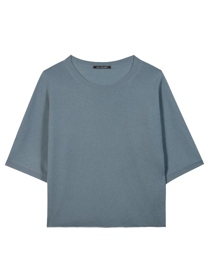 Luisa Cerano Kasjmiermix Trui – Blauw-100% wol-DAMES TRUIEN & VESTEN-Blauw