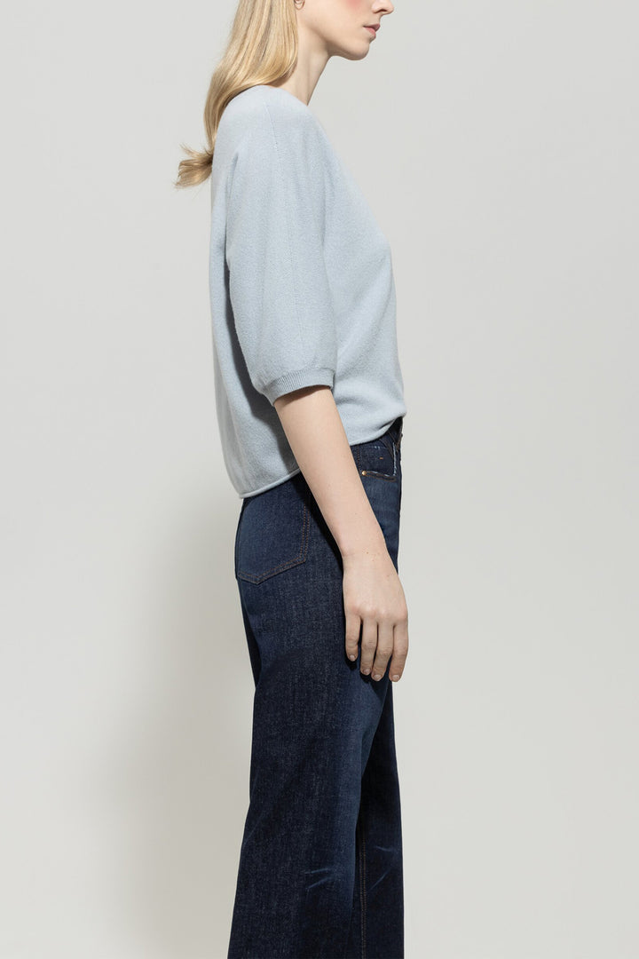 Luisa Cerano Kasjmiermix Trui – Lichtblauw-80% wol, 20% kashmier-DAMES TRUIEN & VESTEN-Blauw