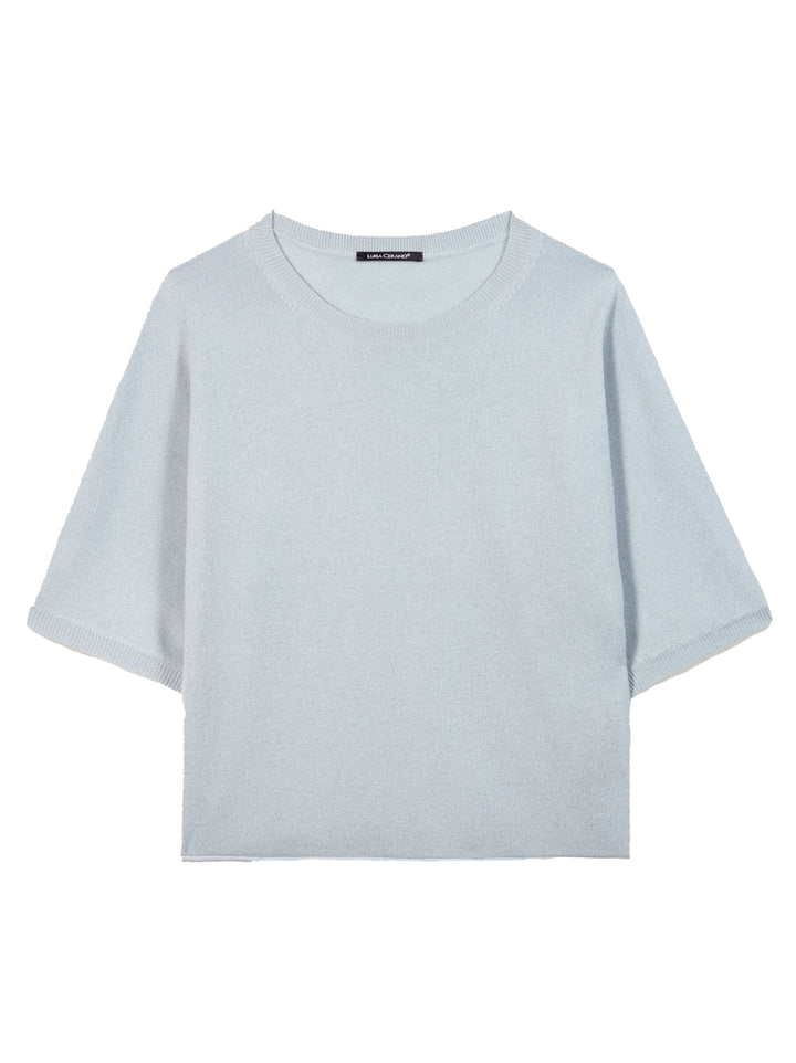 Luisa Cerano Kasjmiermix Trui – Lichtblauw-80% wol, 20% kashmier-DAMES TRUIEN & VESTEN-Blauw