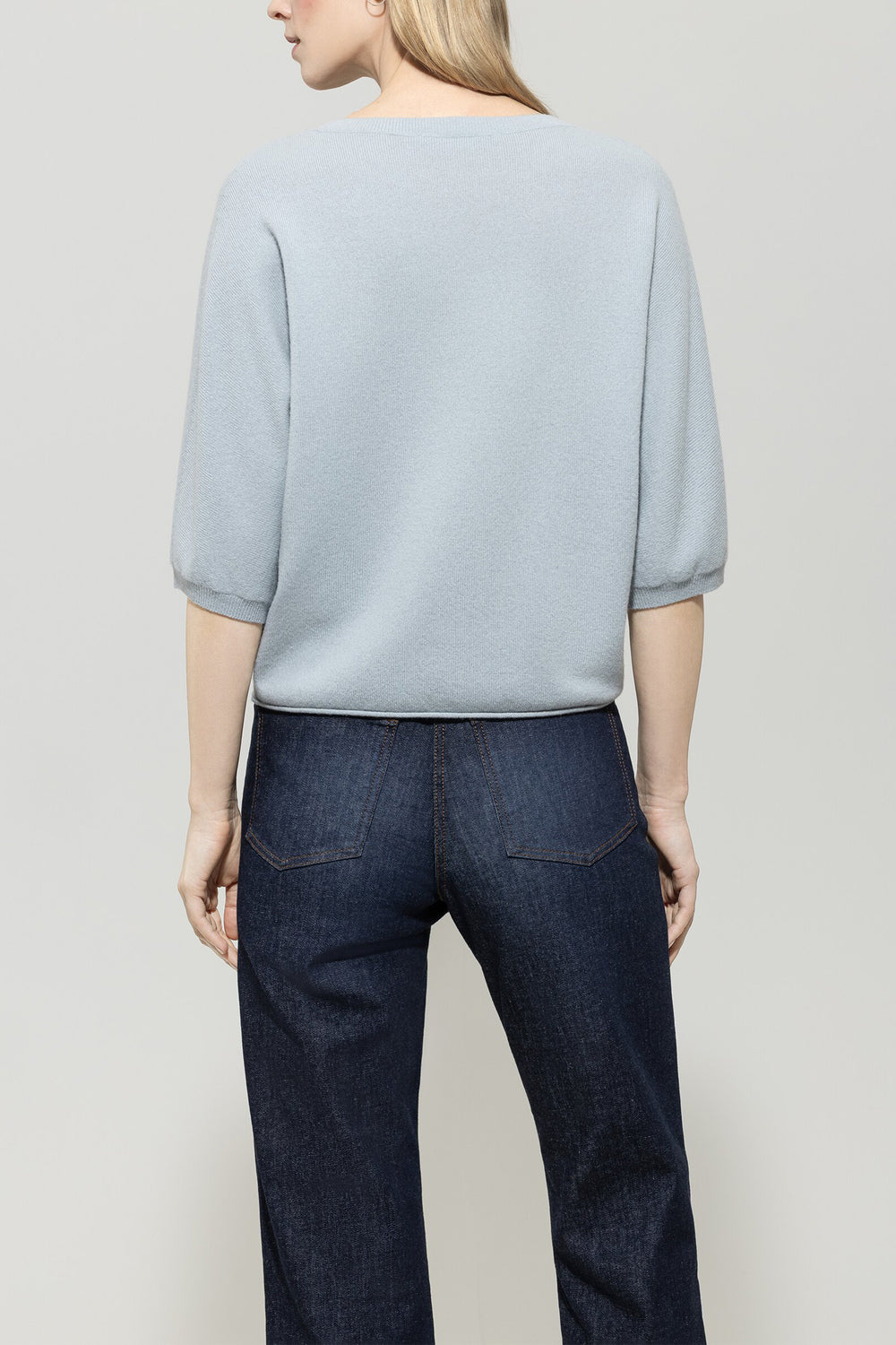 Luisa Cerano Kasjmiermix Trui – Lichtblauw-80% wol, 20% kashmier-DAMES TRUIEN & VESTEN-Blauw