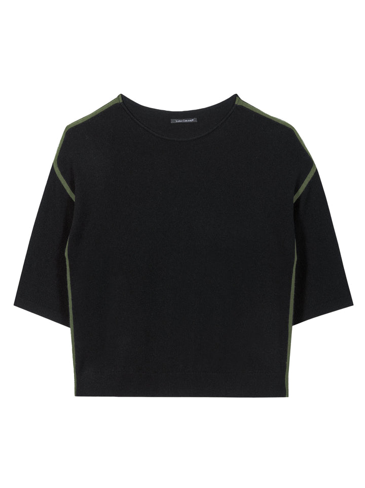 Luisa Cerano Kasjmiermix Trui – Zwart-80% wol, 20% kashmier-DAMES TRUIEN & VESTEN-Zwart