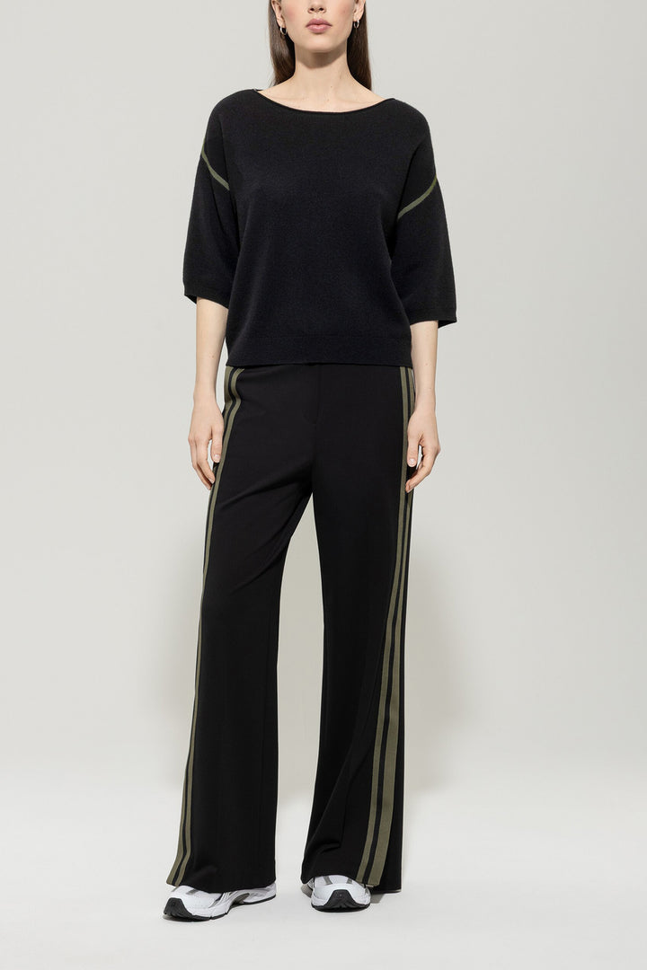 Luisa Cerano Kasjmiermix Trui – Zwart-80% wol, 20% kashmier-DAMES TRUIEN & VESTEN-Zwart