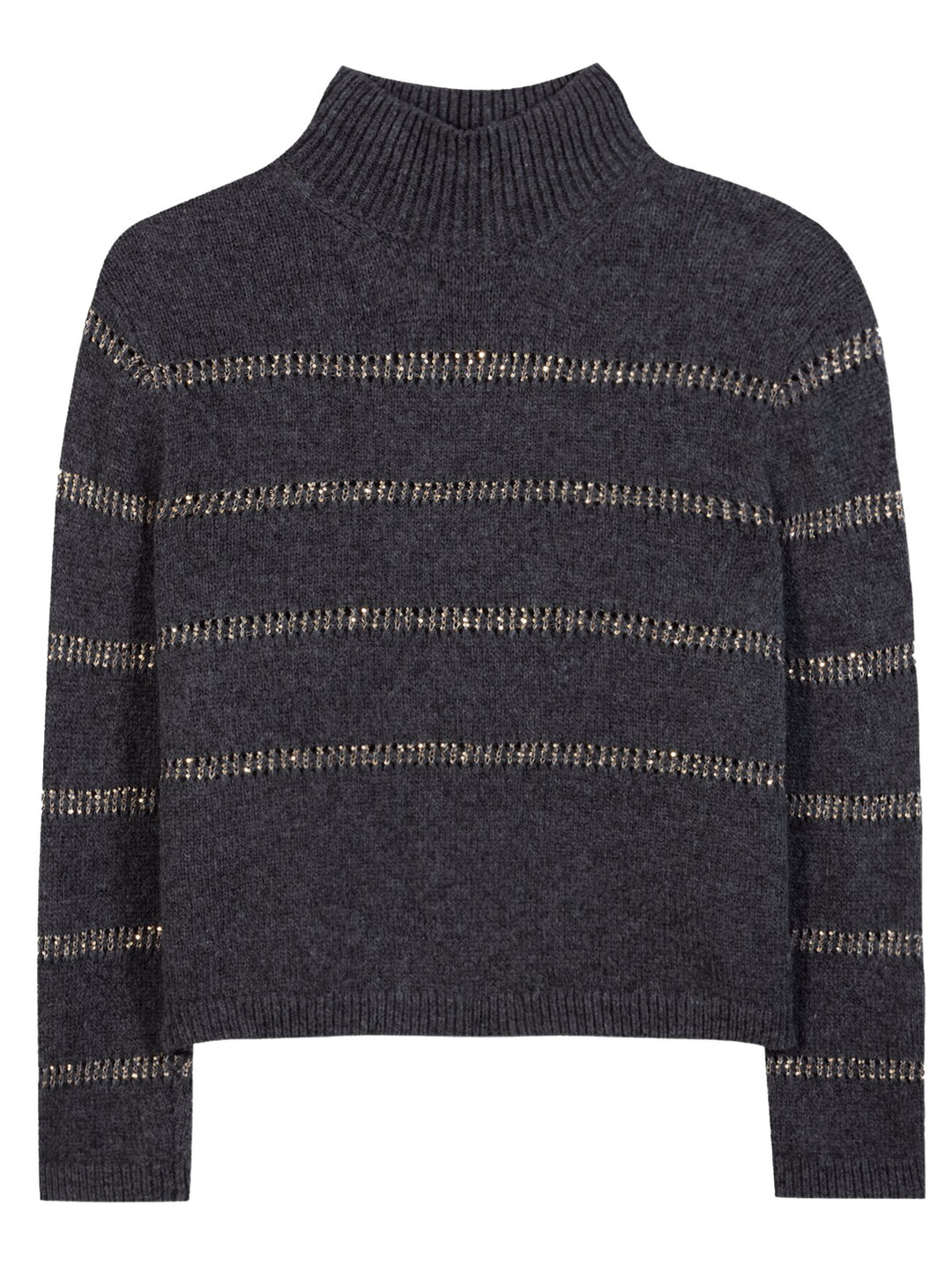 Luisa Cerano Knit Sweater – Grijs-34% polyamide, 26% alpaca, 23% polyester, 17% wool-DAMES TRUIEN & VESTEN-Grijs