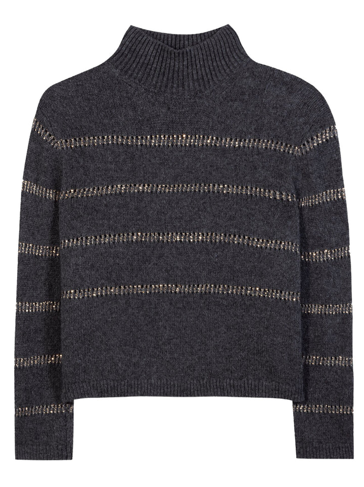 Luisa Cerano Knit Sweater – Grijs-34% polyamide, 26% alpaca, 23% polyester, 17% wool-DAMES TRUIEN & VESTEN-Grijs